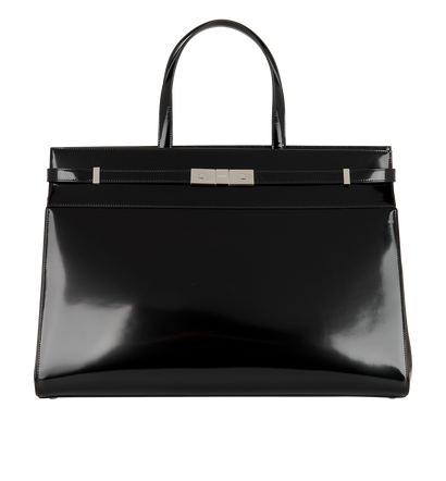 Large Manhattan, &pound;1,900, Handbags, Black, Patent Leather, Front view